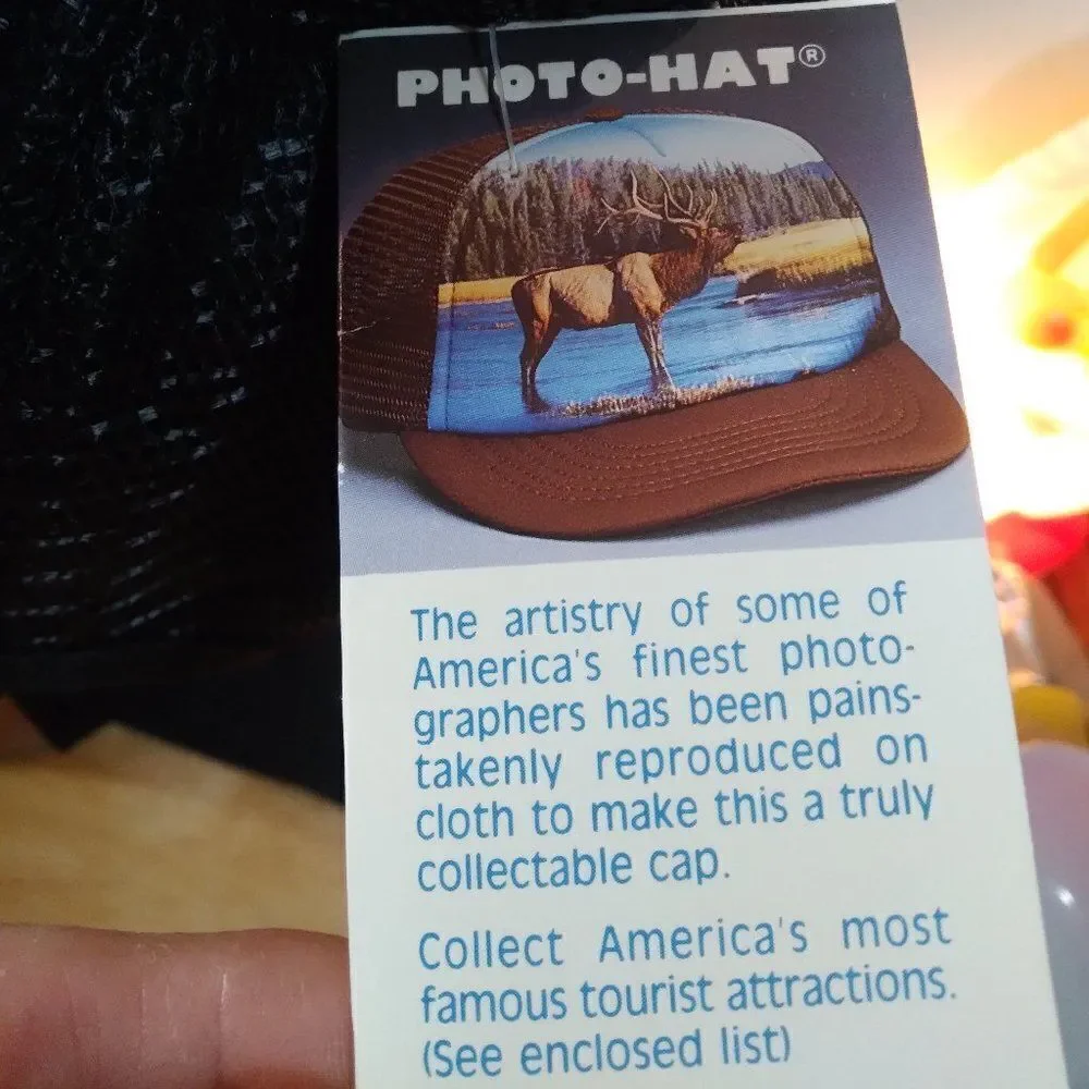 NWT Vintage Wyoming Moose Photo Snap Back Trucker Hat